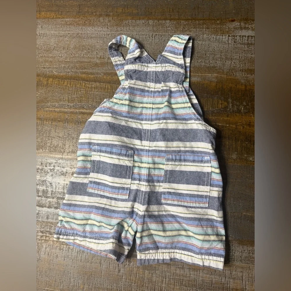 Tommy Hilfiger Striped Baby Overalls with embroidered H Logo